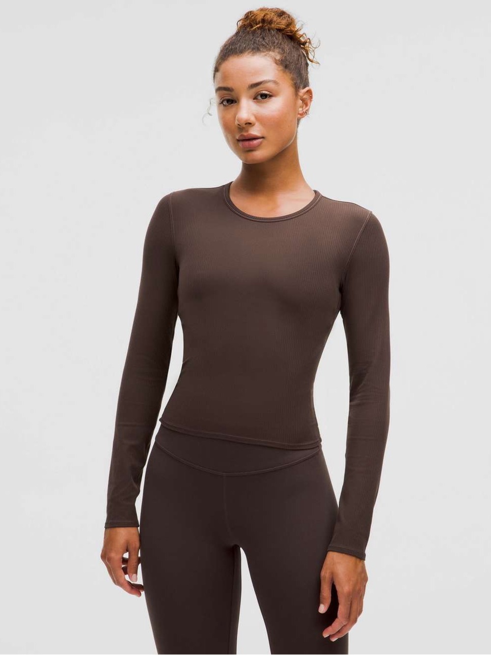 Lululemon All It Takes Back-Twist Ribbed Long-Sleeve Shirt in Espresso